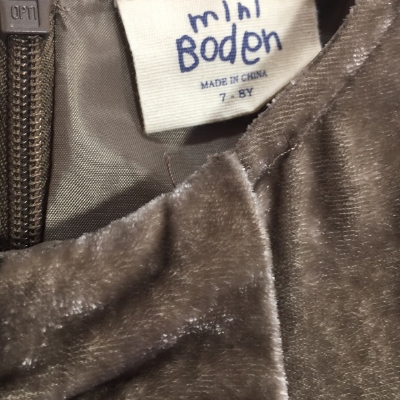 Mini Boden velour holiday dress 7/8 sequin gold - Picture 4 of 5